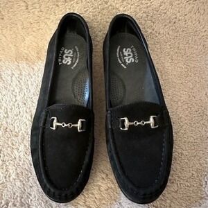 SAS Tripad Comfort Black Suede Horsebit Loafers Womens 7 N Made in USA J783735